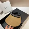 Sombrero Negro con Protección Solar Anti-UV para Mujer 2026 Nuevo Estilo Verano Caucho Negro Parte Superior Hueca Diadema con Pedrería Ala Ancha Sombrero de Sol