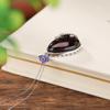 Yilu plata S999 plata pura ámbar sangre marea nacional esmalte urraca flor de ciruelo colgante hueco de gota de agua boda ceja colgante de plata
