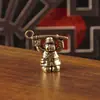 Adorno Pequeño Japonés de Rendición de Latón Sólido, Figura Creativa de Arrodillado, Decoración de Escritorio, Artículos de Latón Vintage
