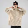 Chaqueta Ligera con Capucha Transpirable y Protección UV para Hombre 2026 para Exteriores, Hecha de Tejido de Seda de Hielo para Verano