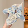 Scrunchie cuadrado de bufanda floral bordada para mujer, suave goma elástica de alta elasticidad para coleta, accesorio para el cabello de alta gama