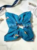 Goma de pelo cuadrada retro francesa para coleta, scrunchie artístico de estilo de hada, bufanda para mujer, accesorios, al por mayor en stock