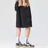 Pantalones Cortos de Trabajo de Seda de Hielo para Hombre, Estilo Delgado de Verano, Nuevo Modelo 2026, Rectos Holgados, Marca de Moda Americana, Casual, Hasta la Rodilla