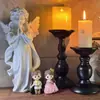 Suporte de vela estilo americano para jantar à luz de velas, copo de vela, decoração de atmosfera, suporte de vela de ferro preto, ornamento artesanal, fornecimento do fabricante