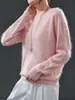 Suéter de Punto Fleece con Cuello Redondo de Cachemira para Mujer, Estilo Otoño e Invierno, Lana Merino Australiana, Suéter Holgado y Suave