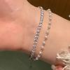 Pulsera de plata rota con cristales de colores Aurora para mujer, ligera, de lujo, de alta gama, sencilla, exquisita, de gran valor, accesorios para novias.