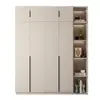 Armario moderno minimalista de una puerta de suelo a techo para dormitorio del hogar, vitrina lateral abierta estilo crema, sin tiradores