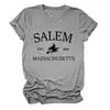Salem est 1626 Amazon Wish sitio independiente camiseta de mujer de manga corta con cuello redondo de moda y única camiseta básica