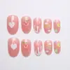 Nuvens Fofas Coradas, Corações e Estrelas, Doce Feminino Clareador e Versátil Peças de Esmalte Removíveis 24 Peças