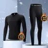 Camiseta de secado rápido para esquí hombre ajustada deportiva térmica ropa interior invierno forro polar conjunto para correr capa base compresión exterior montañismo