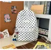 Mochila de Lunares de Alto Valor Estético para Mujer Modelo Nuevo 2026 Mochila Escolar de Gran Capacidad para Estudiantes de Secundaria y Preparatoria Estudiantes Universitarios Mochila para el Trabajo