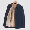 Nova Jaqueta Executiva Casual de Negócios Masculina Outono e Inverno para Meia-Idade e Idosos com Gola e Forro de Fleece-660