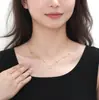 2026 Nuevo Estilo Fresco de Moda Aleación de Cobre Circona Colgante de Cuatro Hojas con Borlas para Mujer Cadena para Clavícula con Sentido de Diseño de Alta Gama