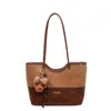 Bolsa de mão patchwork retrô para mulheres, nova coleção de inverno 2026, bolsa de ombro estilosa para o dia a dia, bolsa de axila de alta qualidade, bolsa tote