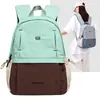 Mochila para estudiantes mujeres, mochila ligera de gran capacidad estilo coreano para laptop, bolsa de viaje ligera de moda con bloques de color