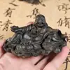 10*5 Agarwood Sólido Decoração de Casa Folha de Lótus Buda Maitreya Lingote Buda Maitreya Risonho de Madeira Decoração de Mesa Artesanato