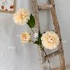 Flor artificial de boda de 3 cabezas con fragancia oscura, flor falsa, crisantemo Fushou, decoración del hogar, conjunto de boda, decoración floral suave, arreglo floral