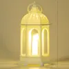 Linterna de Viento LED sin Llama de Plástico Hexagonal Pequeña Linterna de Viento Decoración Navideña de Halloween para el Hogar Adorno de Mesa para Fiesta