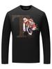 Camiseta de moda de manga larga para hombre camiseta de pedrería con láser de cabeza de tigre cuello redondo otoño nuevo estación europea corte ajustado talla grande guapo