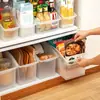 Caixa Organizadora Estreita e Longa para Armário de Cozinha Transparente Cosméticos Organizador de Mesa Caixa para Guardar Diversos Cesto de Armazenamento de Ângulo Reto
