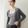 Cárdigan 100% cachemira pura, novedad otoño e invierno 2026 para mujer, cuello en V, manga larga, versátil, de un solo botón, cachemira