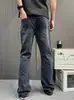 Jeans Negros de Jacquard Estampado de Calle de Moda para Hombre, Corte Recto Holgado, Pantalones Casuales Versátiles