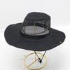 Chapéu de Palha Masculino de Verão para Pesca ao Ar Livre Aba Reta Sombreamento Protetor Solar Praia Litoral Chapéu Cowboy Ocidental Chapéu de Sol