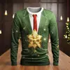 Europa y Estados Unidos 2024 transfronterizo nuevo Navidad Halloween impresión digital 3D moda para hombres y mujeres suéter de cuello redondo COS