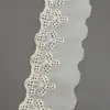 Tela Bordada de Algodón Puro con Bordes Anchos Tela para Manualidades Cortina Hecha a Mano Material de Decoración Hueca con Encaje