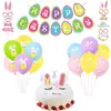 Set de Decoración para Fiesta de Pascua Banner Conejito Topper para Pastel Globos de Pascua Sr. Accesorios para Fotos de Conejito