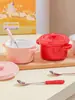 Er Li Bol para Hornear con Tapa, Bol para Postre Binaural, Bol para Sopa, Cerámica, Bol para Huevo al Vapor, Taza, Tapa para Bol de Comida Complementaria para Bebé, Alta Resistencia