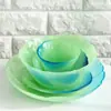 Serie de Vajilla de Vidrio con Material de Jade Creativo Platos de Vidrio para el Hogar Bol para Ensalada Bol para Postre Platos Pequeños Irregulares Coloridos