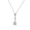 RAKOL Elegante collar largo europeo y americano con exquisito colgante de circonita de gota de agua superbrillante, joyería de boda sencilla para mujer