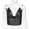 Roupas Europeias e Americanas Transfronteiriças Novas Lantejoulas Metálicas Suspensórios Festa Boate Festival de Música Sexy Gata Tops Metálicos para Mulheres