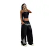 EBay Rua Europeia Menina Quente Calça Jogger de Perna Larga Feminina Primavera Outono Cor Sólida Caimento Casual Esporte Calça Longa Atacado