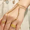 Corrente de Dedo Quadrada de Aço Inoxidável Inlaid com Zircônia Eco-friendly de Luxo Leve Moda Personalidade Temperamento Joia Empilhável Pulseira Feminina