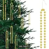 Nuevo producto transfronterizo: Adorno colgante de ventana para árbol de Navidad con lazo de terciopelo perlado, decoración de pared, colgante para árbol de Navidad