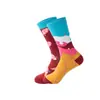 Meias Personalizadas Meias de Cano Médio Artísticas Modernas Cor Contrastante Meias Longas Outono Patchwork Colorido Personalizadas Tamanho Plus Meias Masculinas Meias Casuais Femininas