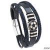 Pulsera con hebilla magnética de cuero multicapa para fanáticos de equipos de fútbol de nueva personalidad europea y americana, regalo conmemorativo para hombres, joyería