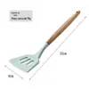Verde fresco 12 peças de madeira punho de silicone terno espátula espátula colher de sopa cozinhar utensílios de cozinha tubo de armazenamento