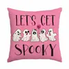 Nuevo producto transfronterizo: Cojín decorativo de Halloween, funda de cojín de calabaza y calavera, cojín decorativo para sofá de sala de estar, cojín para cabecera