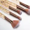 Brocha de Maquillaje para Ojos Personalizada Suministro Transfronterizo Set de Brochas para Sombras de Ojos con Purpurina Naranja Herramienta de Belleza Portátil Gracedo