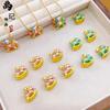 Loja de ouro com acessórios DIY de ouro antigo Cavalo de balanço macaron pingente anel de trote colorido colar atacado