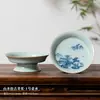 (Oferta especial) Tetera de Estilo Antiguo Tianqing Ru Kiln con Esmalte Craquelado y Tapa de Tres Piezas, Taza Maestra de Cerámica Azul y Blanca Taza de Degustación