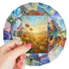 36 cartas/pacote, compra direta internacional, cartas com ilustrações de paisagens em pintura a óleo e campos de flores, cartões de presente florais frescos, marcadores de página para planner