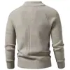 Cárdigan de Punto para Hombre Otoño/Invierno 2026 con Cuello Alto, Doble Cremallera y Diseño Texturizado, Suéter Chaqueta Casual de Manga Larga