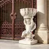 Decoração clássica de porta de entrada de anjo, criando um ambiente de estilo nórdico com designs tradicionais, esculturas realistas e artesanato em resina