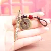 Cascabel Vajra de Latón Estilo Tíbet con Mantra de Seis Sílabas, Decoración de Objeto Antiguo con Aspecto Vintage, Colgante para Llavero de Coche
