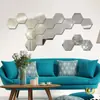 Amazon Marco Hexagonal Espejo Acrílico Tridimensional Pegatina de Pared Restaurante Decoración de Pared de Fondo Personalizada Espejo Hexagonal