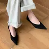 Sapatos de Bico Fino e Boca Rasa Únicos para Mulheres, Novos Estilos de Mocassins Outono 2026, Sapatos Rasos Pretos, Sapatos Femininos Slip-On